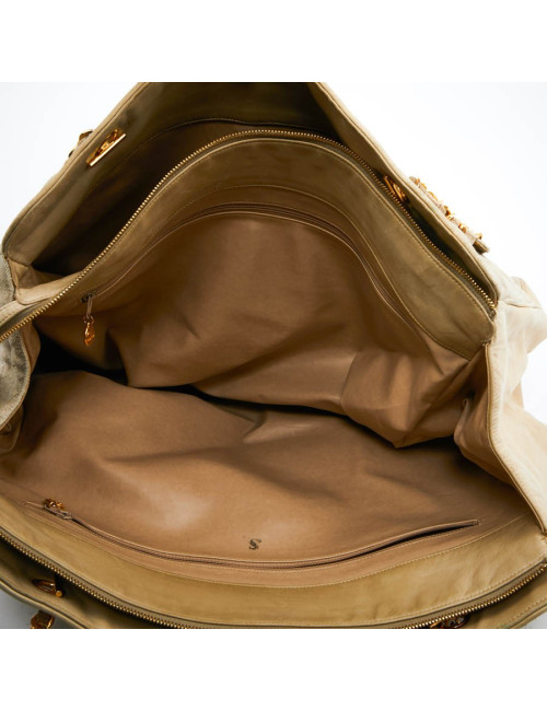 Cabas CHANEL en toile écrue Vintage GM