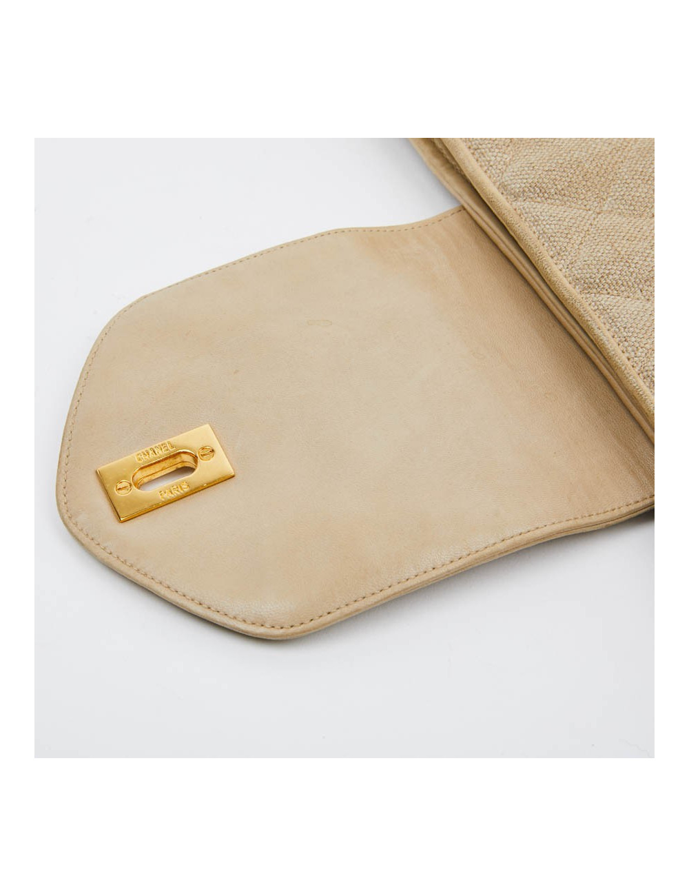 Cabas CHANEL de voyage en toile écrue Vintage GM