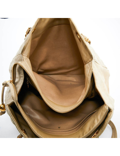 Cabas CHANEL en toile écrue Vintage GM