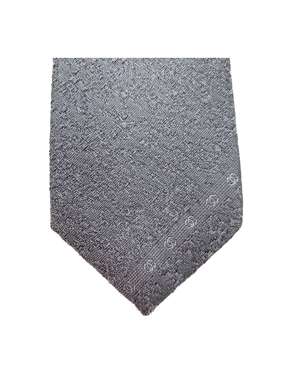Cravate CHANEL Couture Soie grise