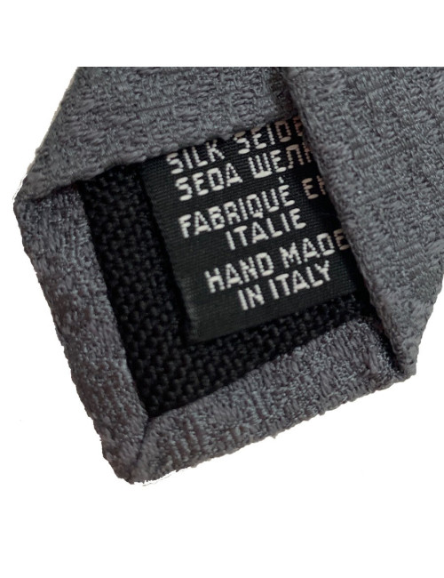 Cravate CHANEL Couture grise en soie