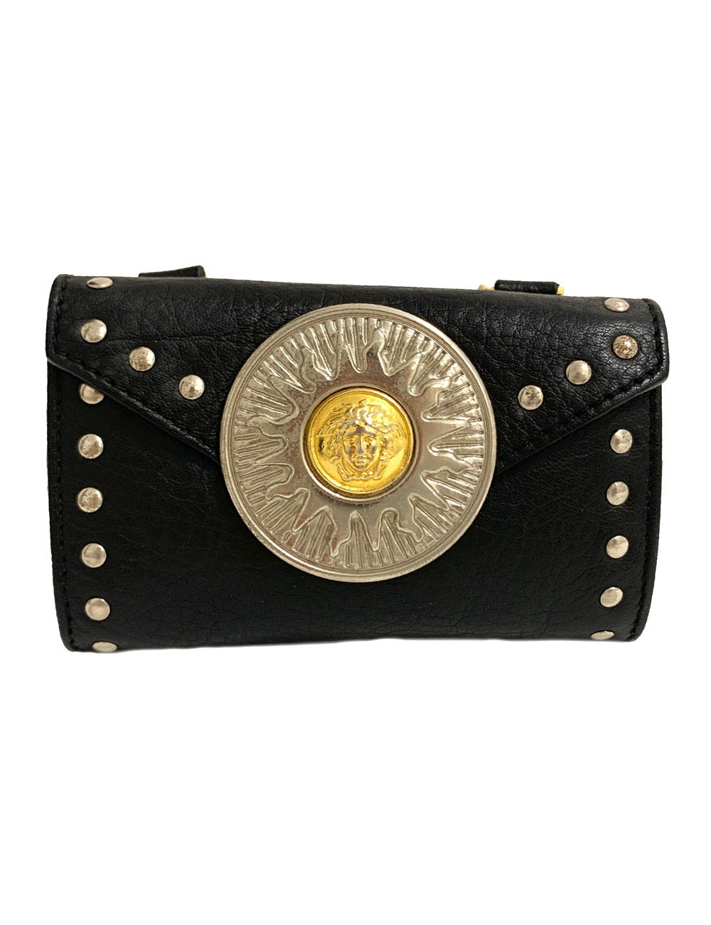 Sac de ceinture VERSACE en cuir noir