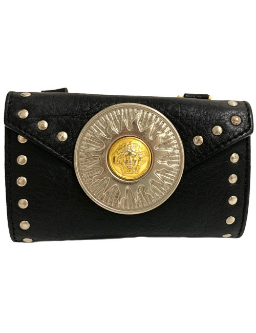Sac de ceinture VERSACE en cuir noir