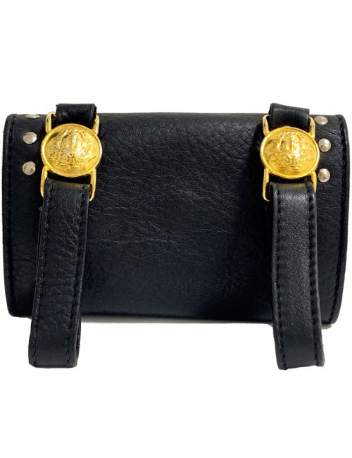 Sac de ceinture VERSACE en cuir noir