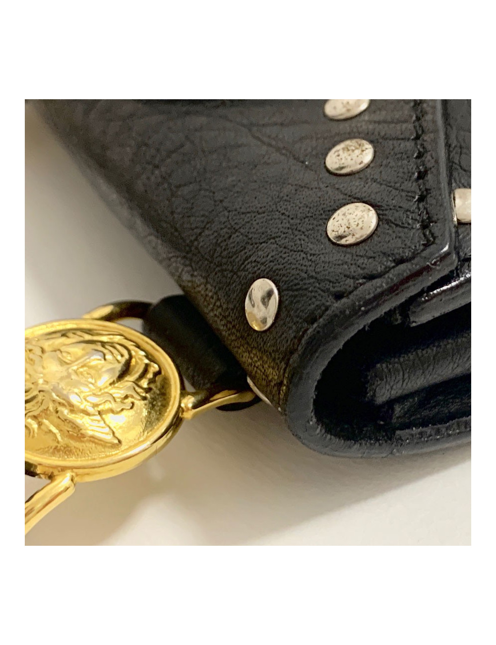 Sac de ceinture VERSACE en cuir noir
