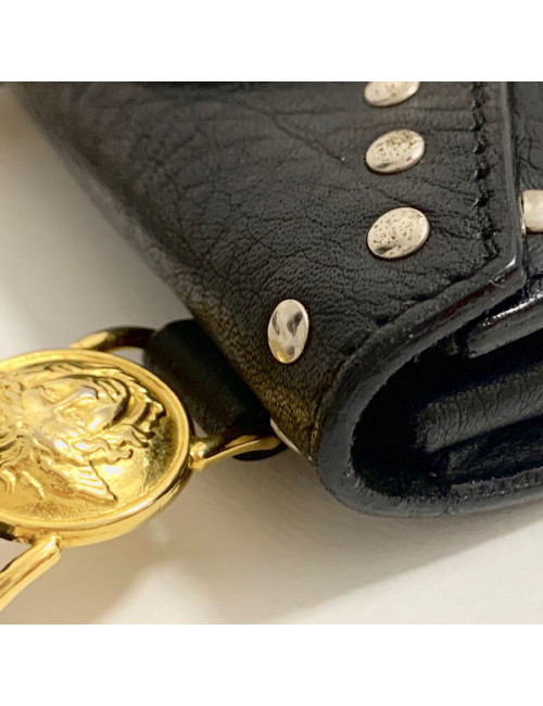 Sac de ceinture VERSACE en cuir noir