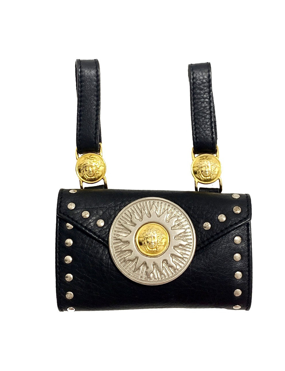 Sac de ceinture VERSACE en cuir noir