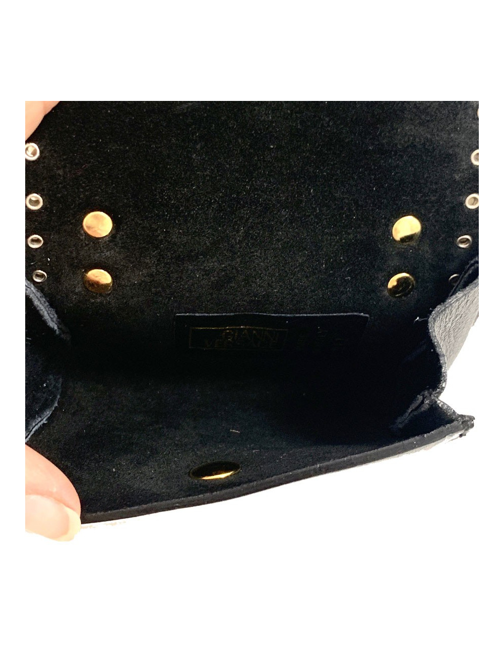 Sac de ceinture VERSACE en cuir noir