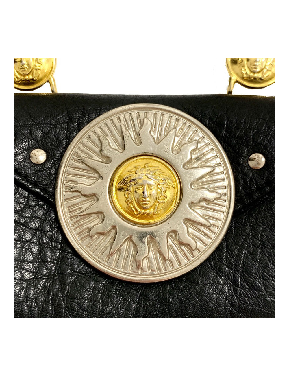 Sac de ceinture VERSACE en cuir noir