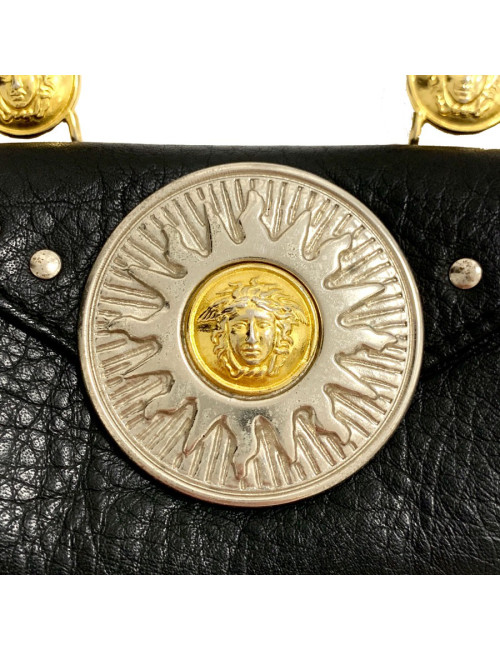 Sac de ceinture VERSACE en cuir noir