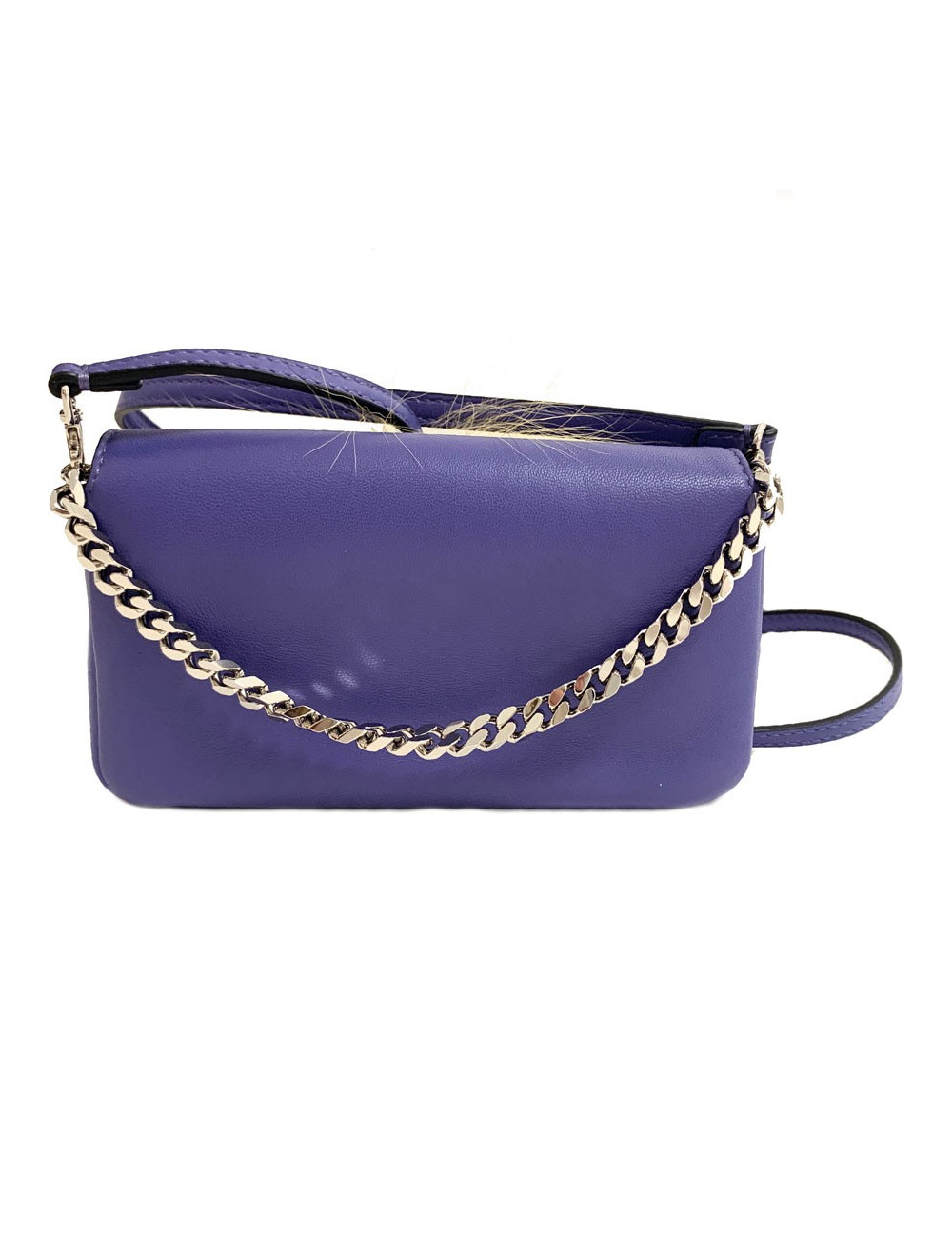 Mini sac baguette FENDI 'Monster' en cuir violet