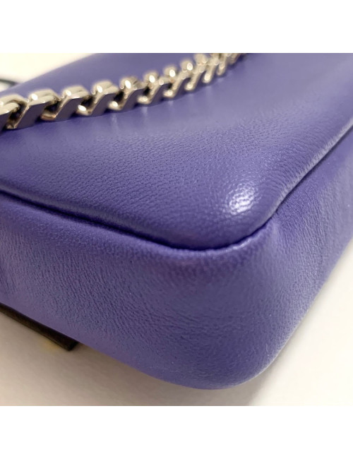 Mini sac baguette FENDI 'Monster' en cuir violet
