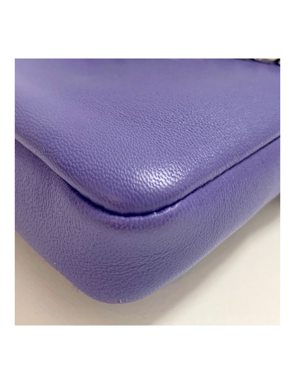 Mini sac baguette FENDI 'Monster' en cuir violet