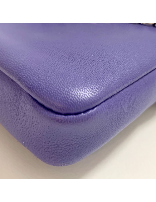 Mini sac baguette FENDI 'Monster' en cuir violet
