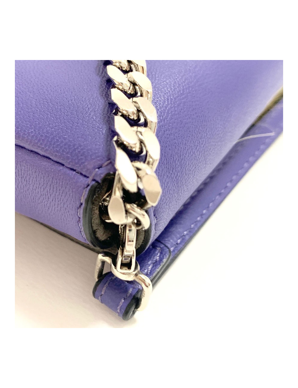 Mini sac baguette FENDI 'Monster' en cuir violet