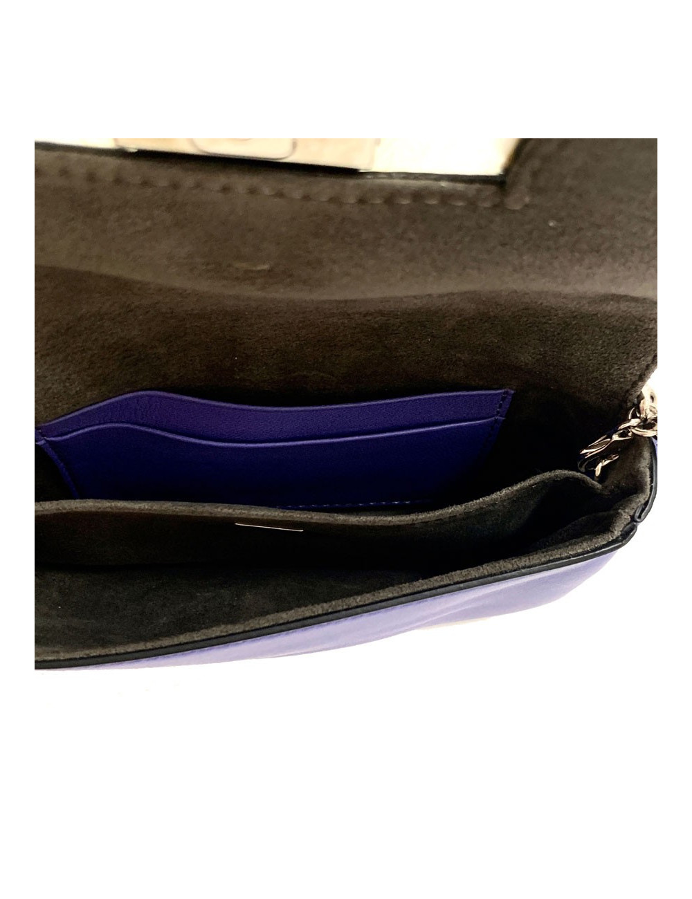 Mini sac baguette FENDI 'Monster' en cuir violet
