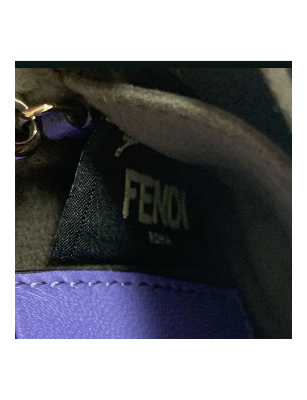 Mini sac baguette FENDI 'Monster' en cuir violet