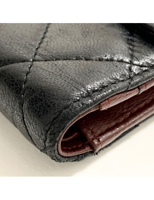 Compagnon CHANEL cuir d'agneau matelassé noir
