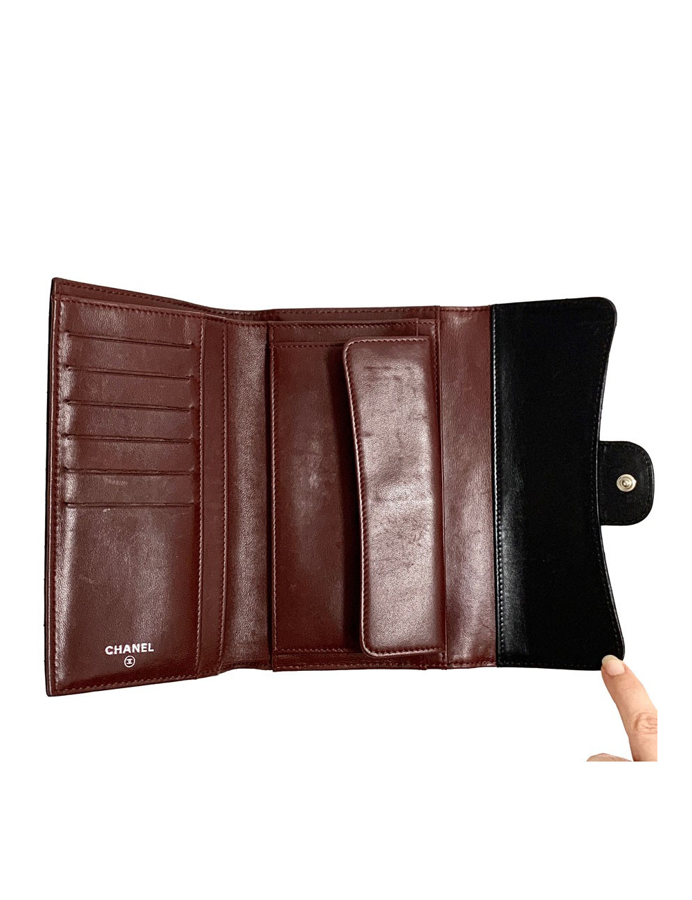 Compagnon CHANEL cuir noir