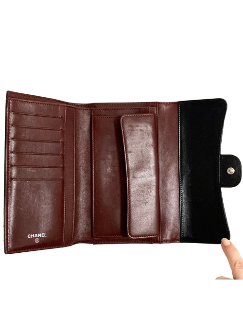 Compagnon CHANEL cuir d'agneau matelassé noir