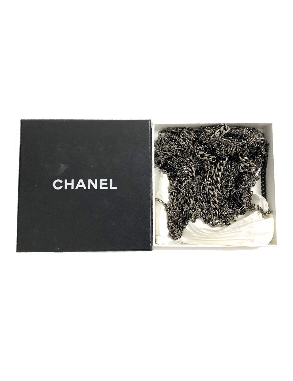 Collier Plastron CHANEL argent vieilli