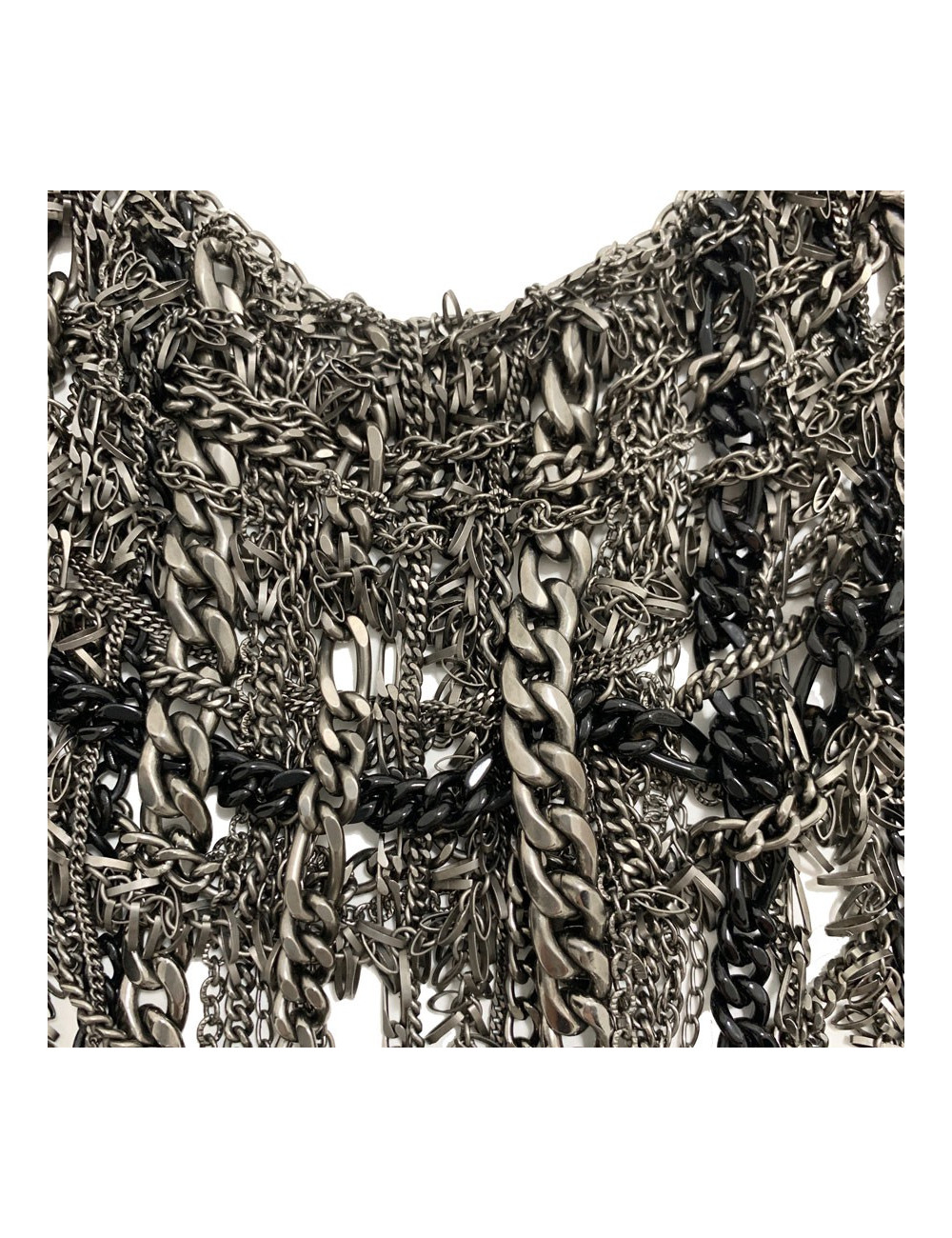 Collier Plastron CHANEL argent vieilli