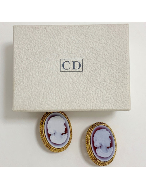 Clips Camée CHRISTIAN DIOR vintage