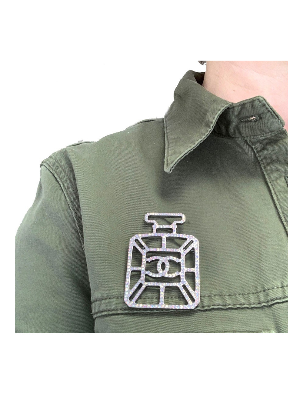 Broche CHANEL bouteille strass