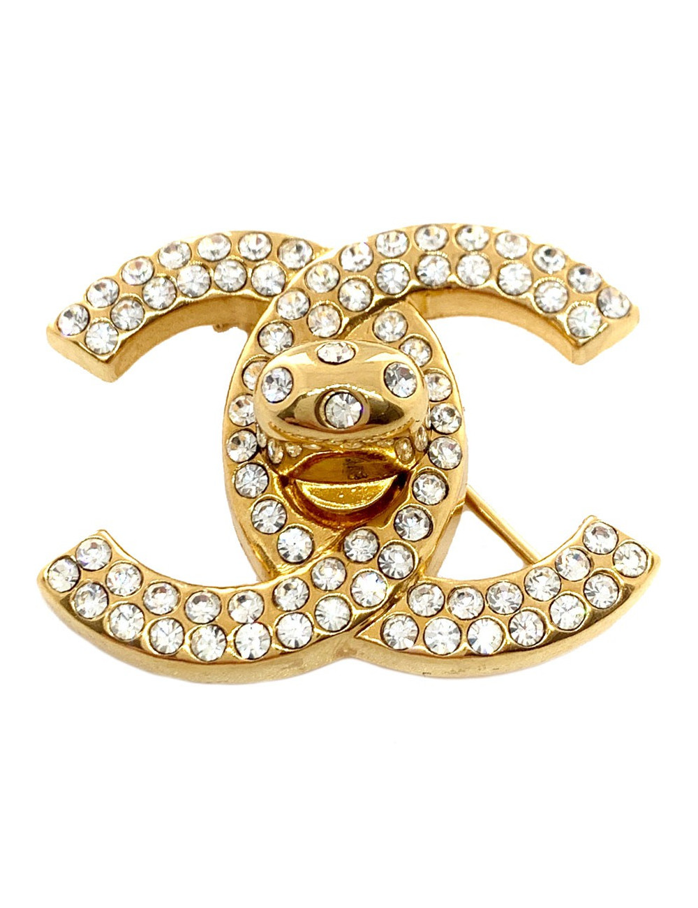 Broche CHANEL CC strass