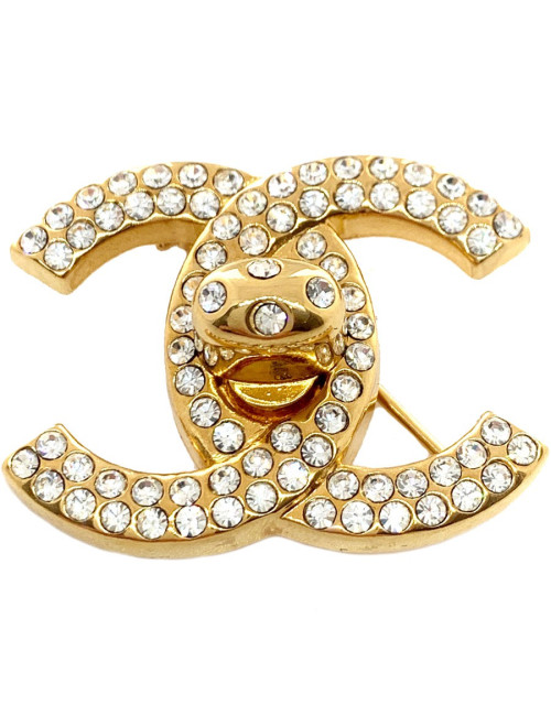 Broche CHANEL CC strass