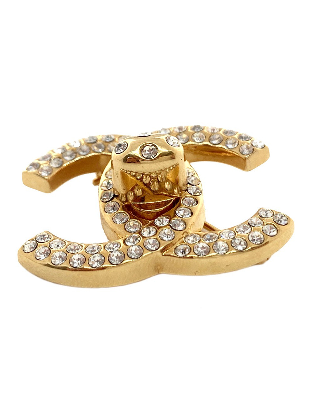 Broche CHANEL CC strass