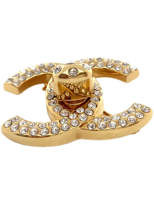 Broche CHANEL CC strass