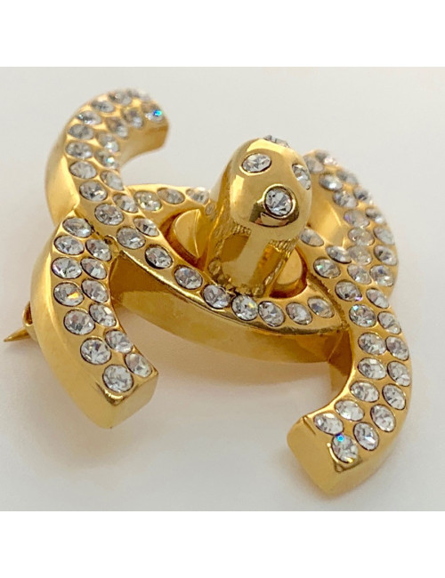 Broche CHANEL CC strass