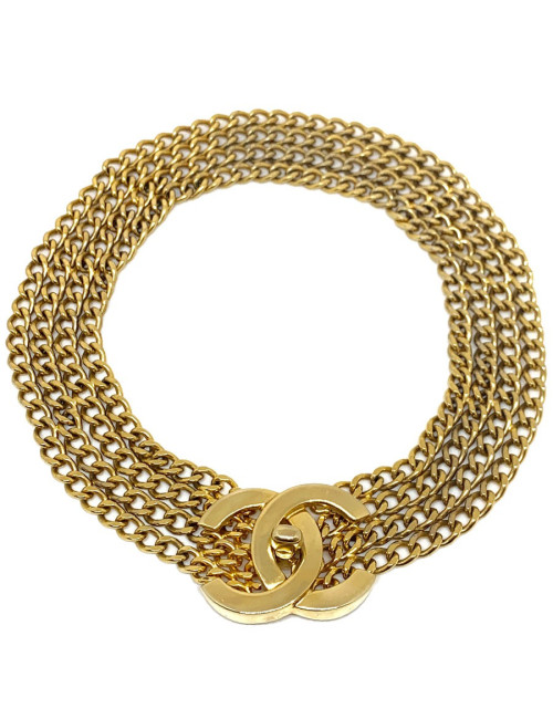 Collier CC CHANEL doré 4 chaines
