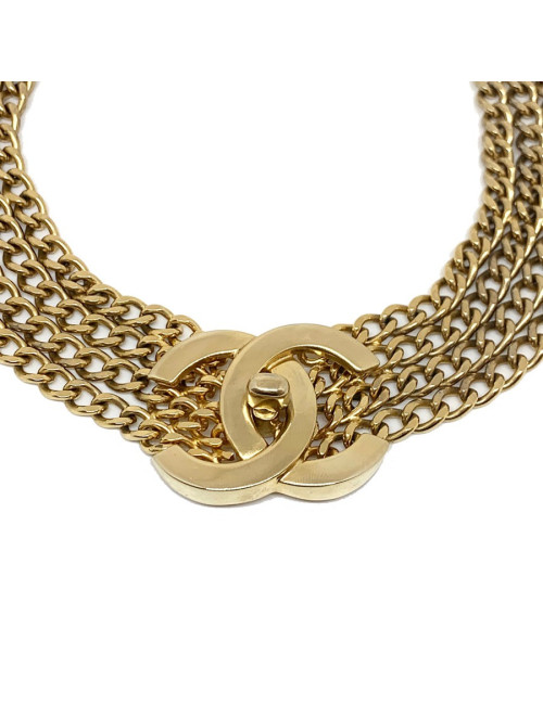 Collier CC CHANEL doré 4 chaines