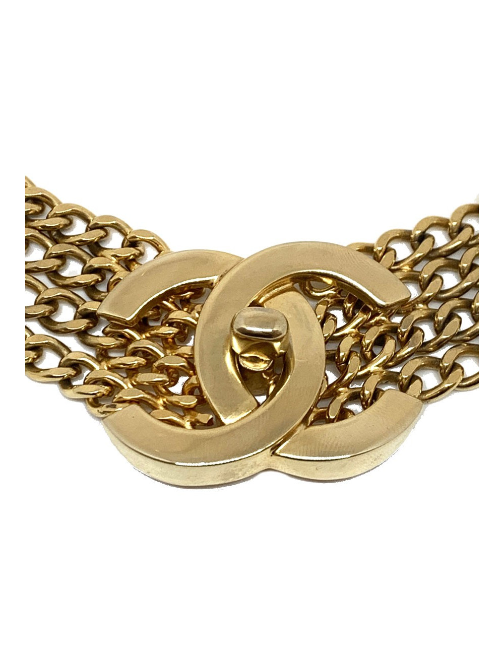 Collier CC CHANEL doré 4 chaines