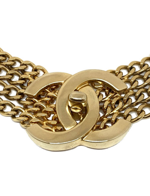 Collier CC CHANEL doré 4 chaines