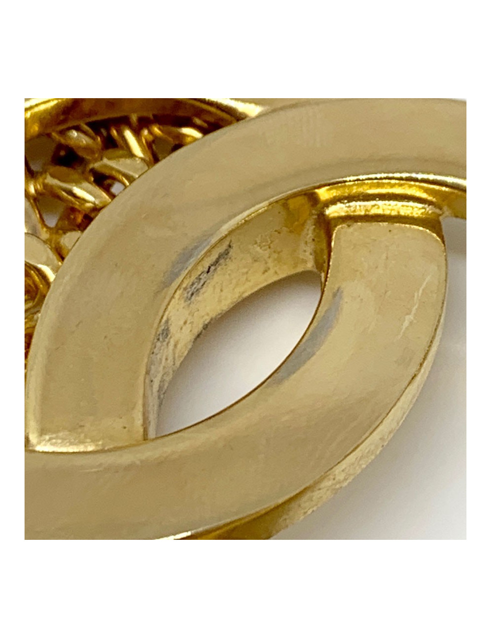 Collier CC CHANEL vintage 4 chaines en métal doré 