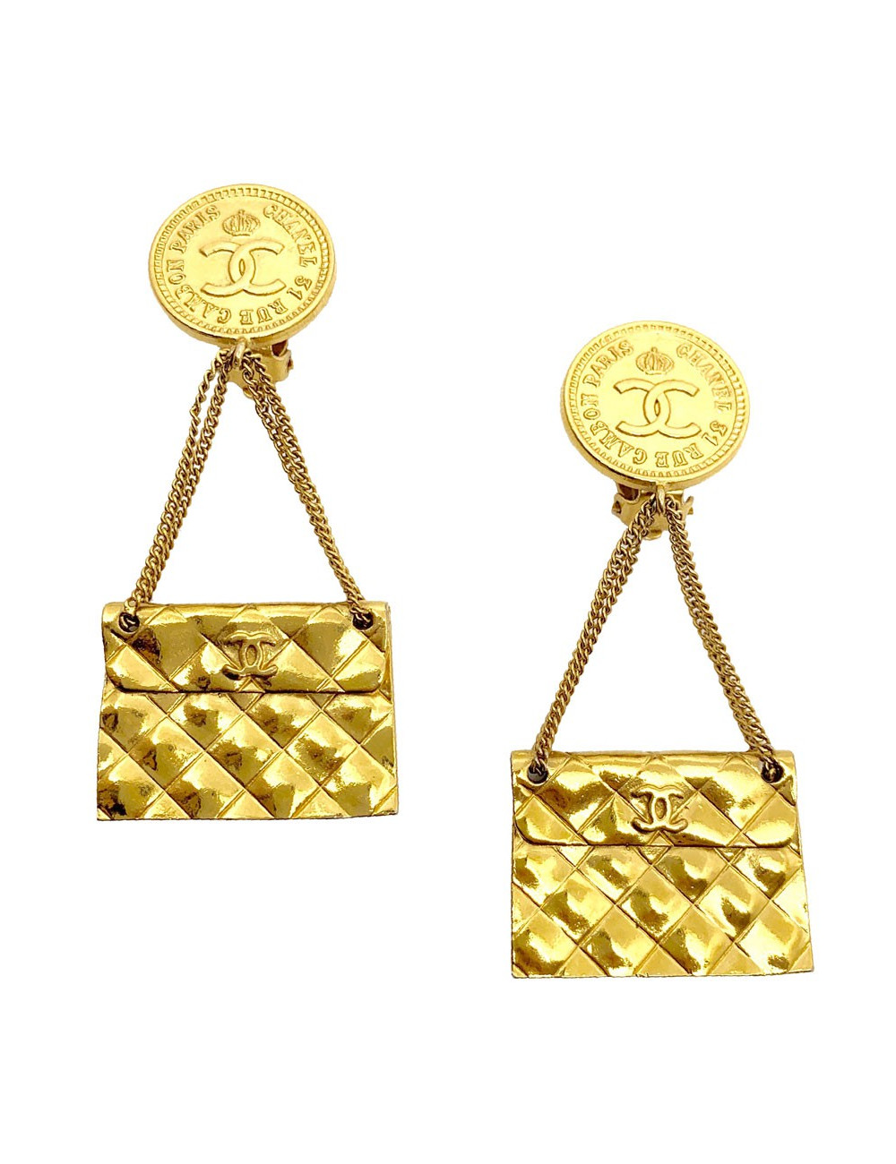 Clips sac CHANEL dorés vintage
