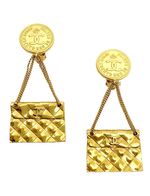 Clips sac CHANEL dorés vintage