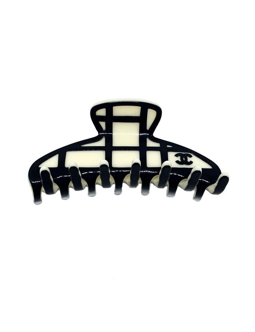 Pince à cheveux CHANEL noire et blanche