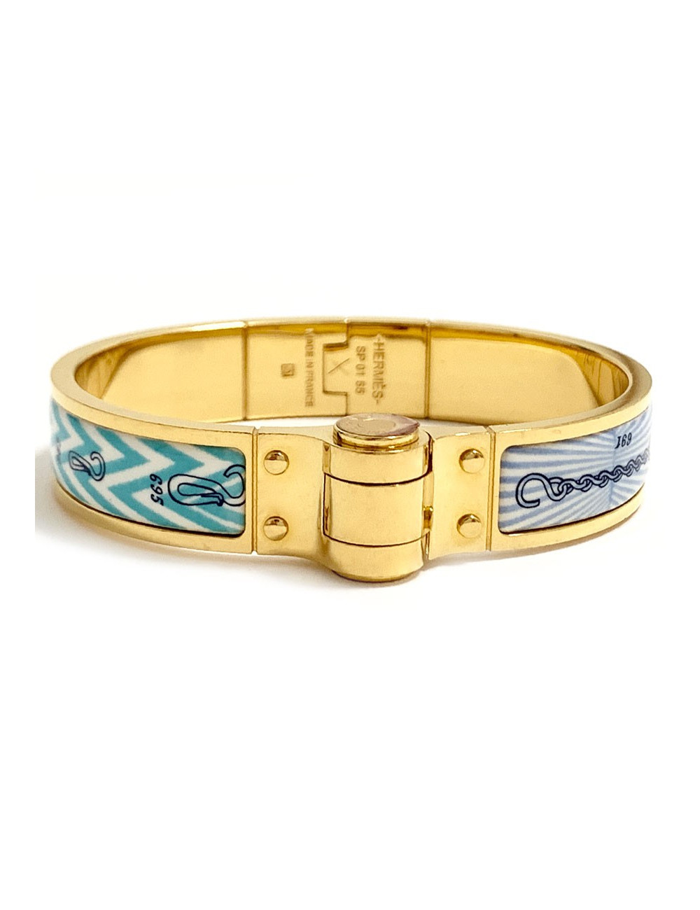 Bracelet Charnière HERMES Manufacture de Boucleries en émail