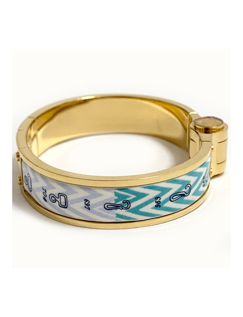 Bracelet Charnière HERMES Manufacture de Boucleries en émail