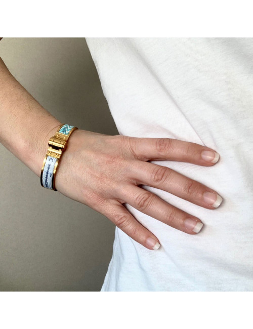 Bracelet Charnière HERMES Manufacture de Boucleries en émail