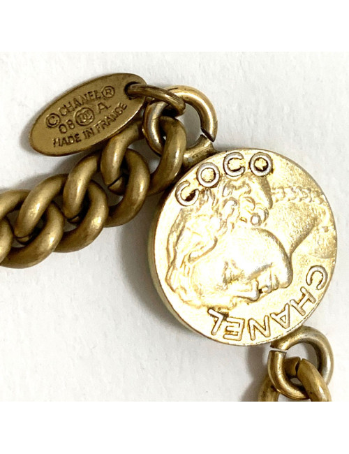 Sautoir CHANEL médaille dorée