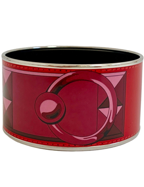 Bracelet émail HERMES Collier de Chien rouge