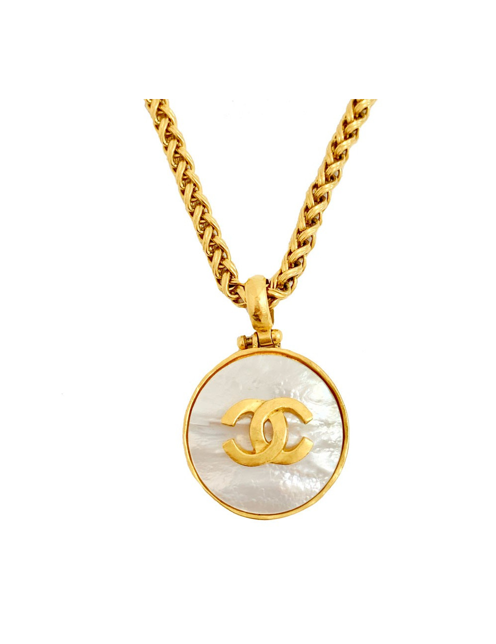 Sautoir medaillon nacré CHANEL