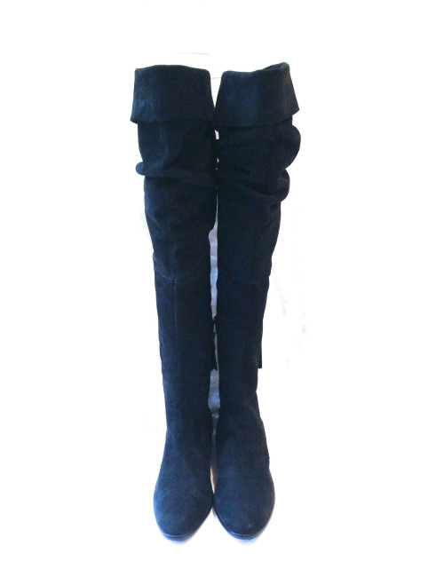 Bottes JL SCHERRER T 39  en veau velours noir