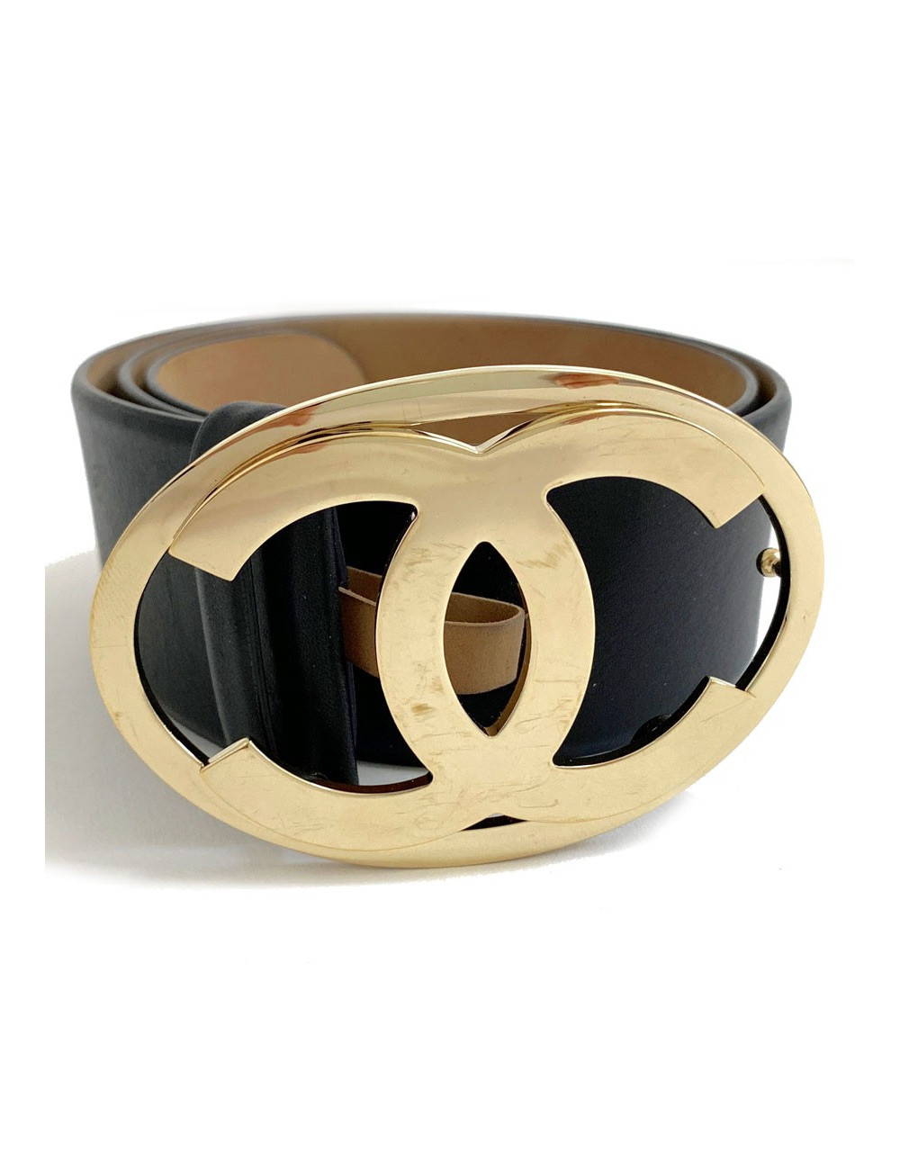 Ceinture CHANEL CC cuir marron