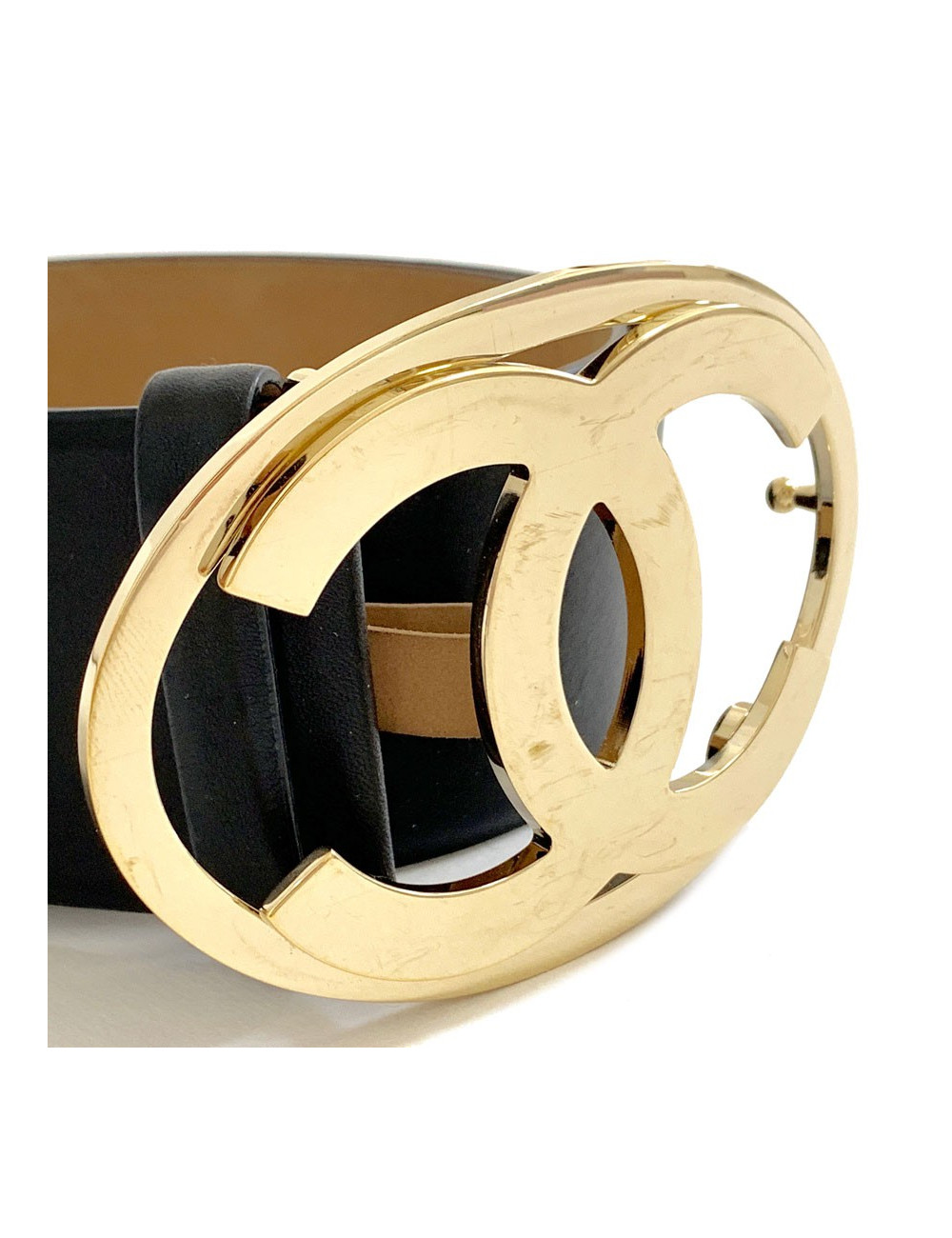 Ceinture CHANEL CC cuir marron